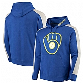 Men's Milwaukee Brewers Fanatics Branded Iconic Fleece Pullover Hoodie Royal & Gray,baseball caps,new era cap wholesale,wholesale hats